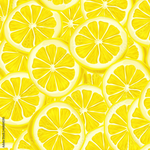 Fototapeta Sliced lemon seamless background