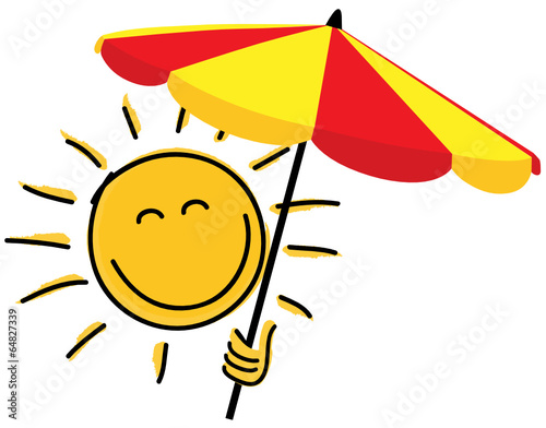 "Sonne mit Sonnenschirm" Stockfotos und lizenzfreie Vektoren auf