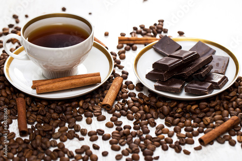 Fototapeta Coffee and chocolate