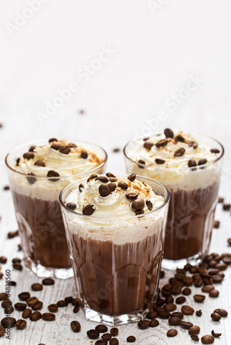 Fototapeta Coffee cocktail with cream foam