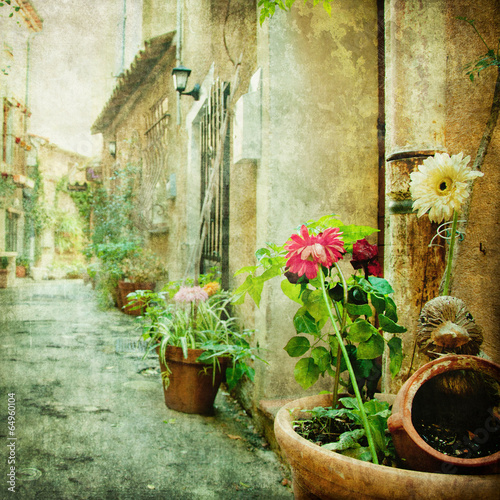 Fototapeta charming courtyards, retro styled picture