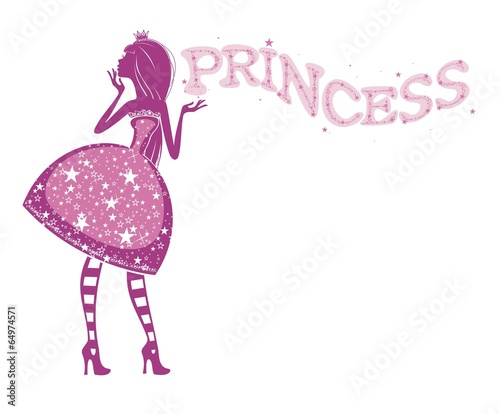  Силуэт принцессы в розовом платье