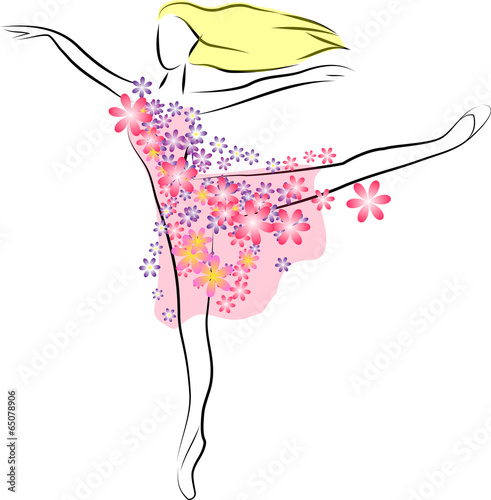  Floral ballerina, isolated on white