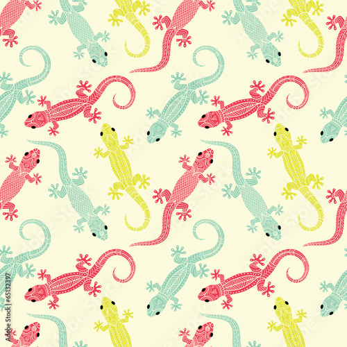  Lizards seamless pattern