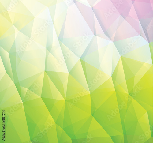  Abstract green background made from triangles