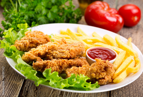  fried chicken with vegetable
