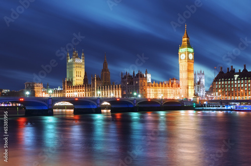 Fototapeta Houses of parliament - Big ben, england, UK