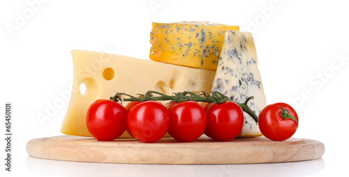 Fototapeta Different kinds of cheese isolated on white