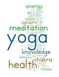 YOGA. Word collage on white background.