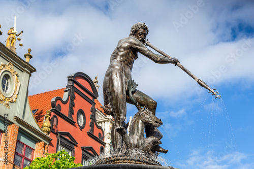 Fototapeta Famous Neptune fountain, symbol of Gdansk, Poland