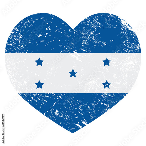 Fototapeta Honduras retro heart shaped flag