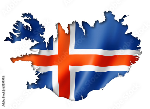 Fototapeta Icelandic flag map
