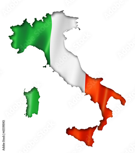 Fototapeta Italian flag map