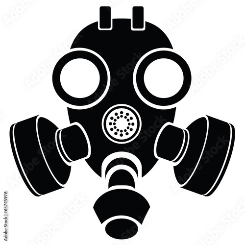 Fototapeta silhouette of gas mask