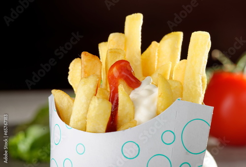 Fototapeta French Fries in Fast Food container