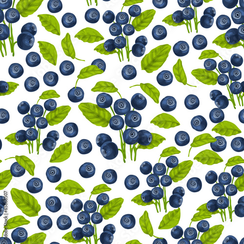  Blueberry seamless pattern