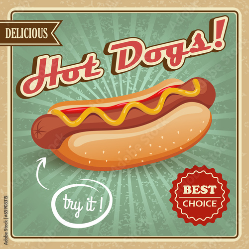 Fototapeta Hot dog poster