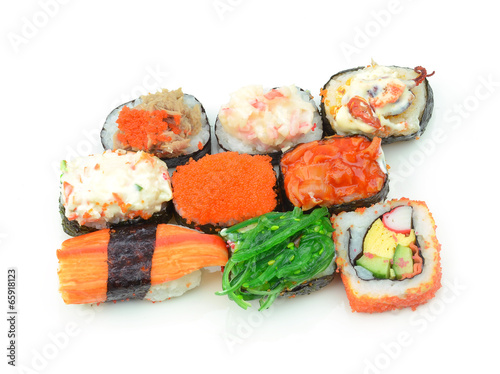 Lacobel sushi isolated on white background