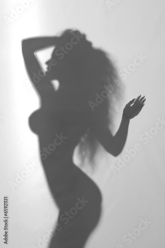 Fototapeta Diffuse silhouette of perfect nude woman - full naked body