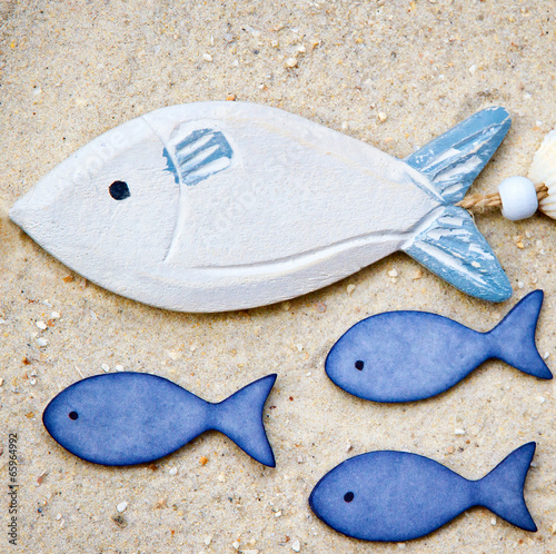  Fish family on sand