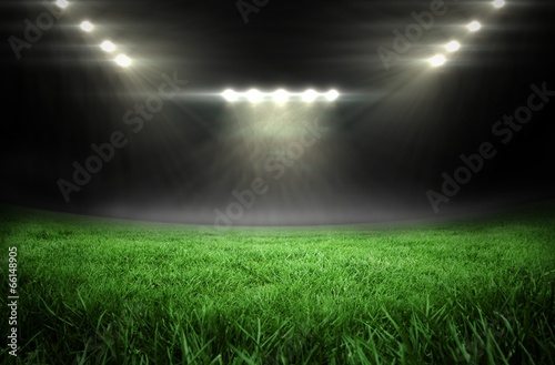 Fototapeta Football pitch with bright lights