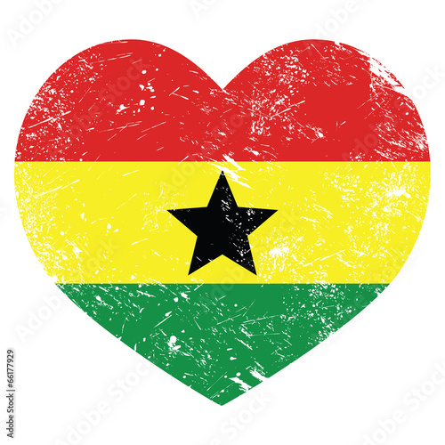 Lacobel Ghana retro heart shaped flag