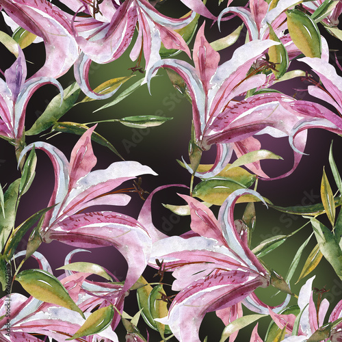  Pink lily pattern