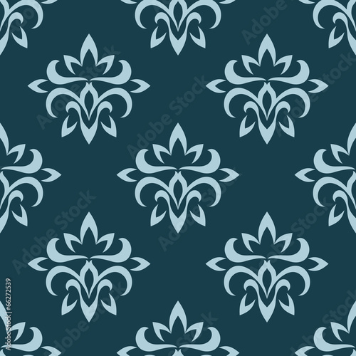 Fototapeta Blue seamless floral pattern
