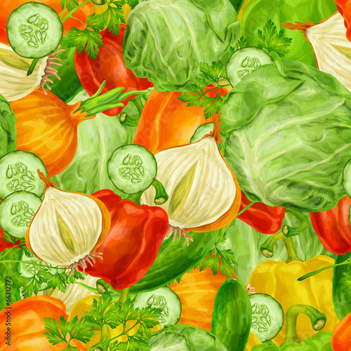  Vegetables mix seamless background