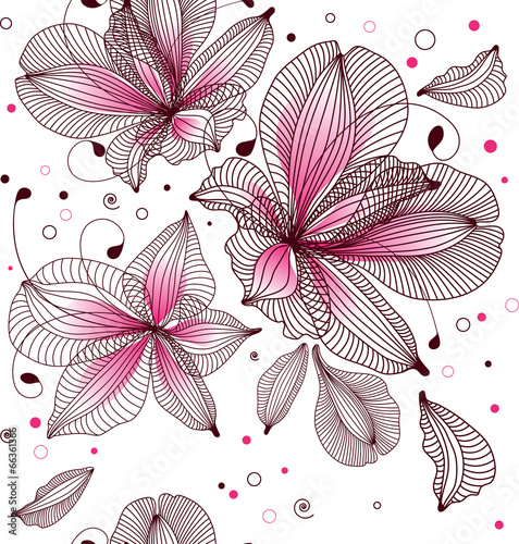 Fototapeta seamless floral background, vector illustration
