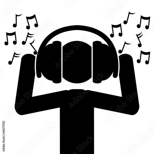 Fototapeta Music from headphones