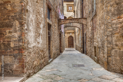  ancient alley in Volterra, Tuscany, Italy