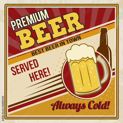 Fototapeta Premium beer retro poster