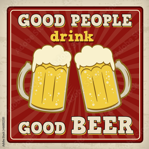 Fototapeta Good people drink good beer poster
