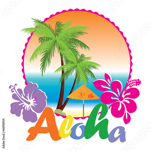 Fototapeta Aloha Hawaii beach travel concept
