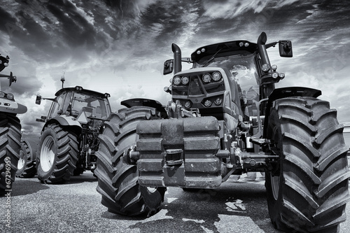 Fototapeta giant farming tractors and tires