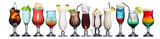 Set of summer cocktails poster
