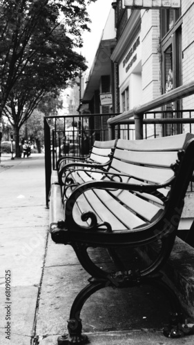  Black and white bench