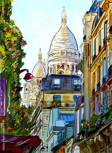 ulica-w-paris-ilustracja