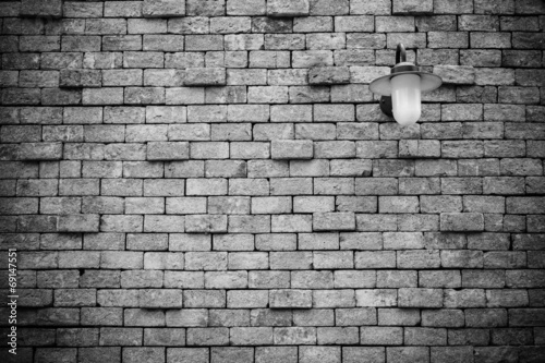 Fototapeta Old brick wall with lamp