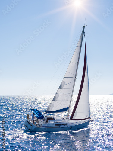 Fototapeta Sailing yacht in Lefkada Greece