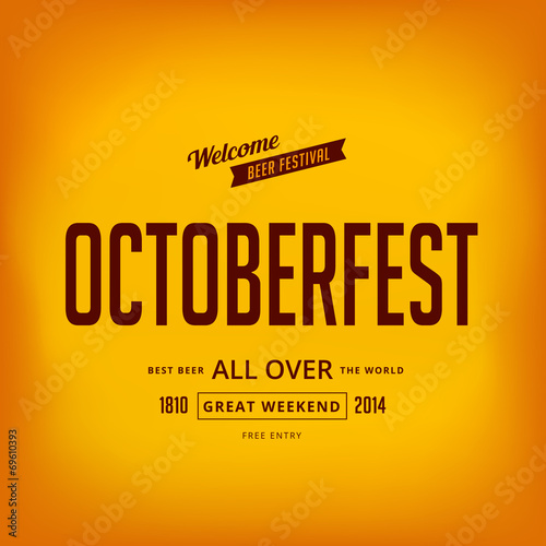 Fototapeta Octoberfest festival typographic vintage retro style vector