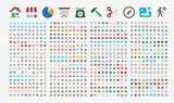 800 Premium Icons. Round corners. Flat colors. Pixel Perfect. poster