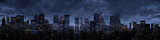 Night city panorama poster