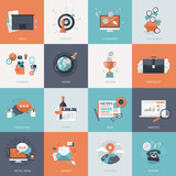 Set of flat design concept icons for business poster