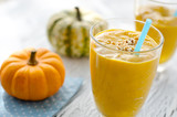 Healthy yellow pumpkin smoothie poster