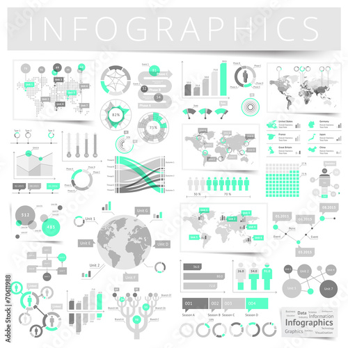 Set of infographics design elements poster