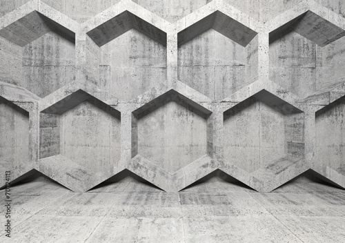 abstrakta-betonowy-wnetrze-z-honeycomb-struktura