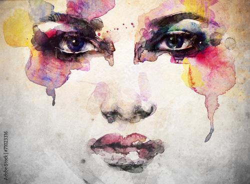 kobieta-portret-abstract-akwarela-fashion-tlo