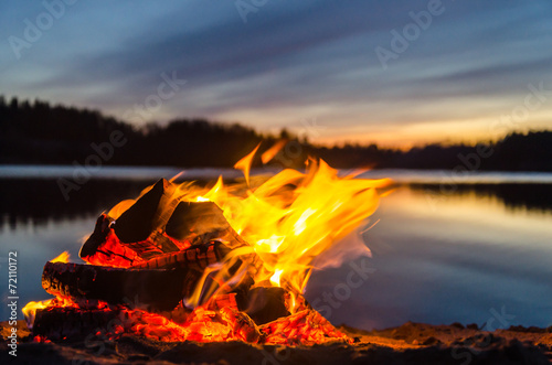 Lacobel Bonfire on the beach sand